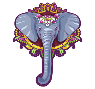 Elefantformad mandala vinylmatta - Tenstickers