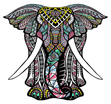 Elefant mandala vinylmatta - Tenstickers