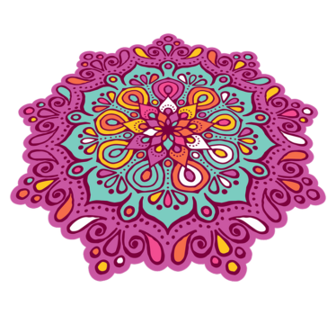 Blommig mandala vinylmatta - Tenstickers