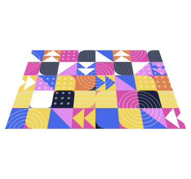 Mosaik memphis stil vinyl mattan - Tenstickers