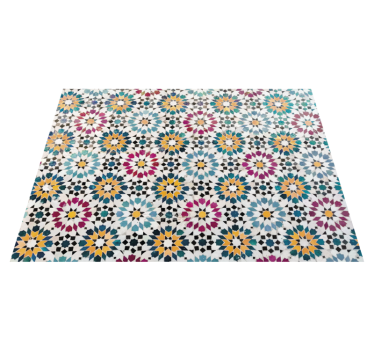 Blommor mosaik vinyl matta - Tenstickers