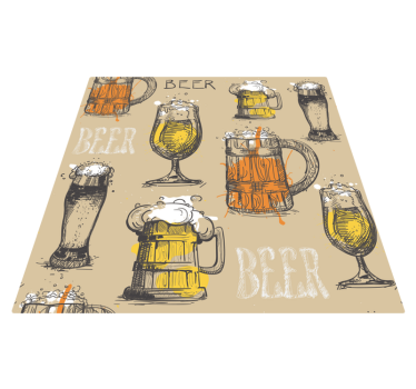 Vintage vinylmatta - ölglas - Tenstickers