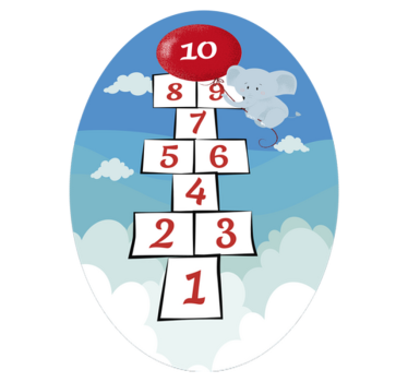 Hopscotch ballong elefant Vinylmatta Barn - Tenstickers