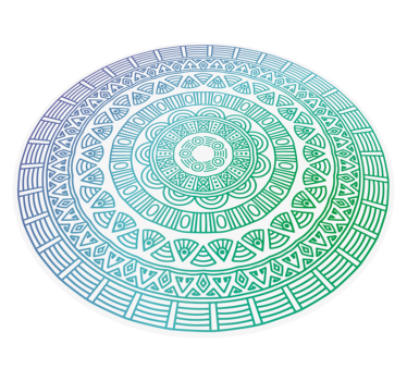 Dekorativ rund mandala vinylmatta - Tenstickers