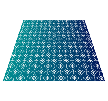 Geometriskt blått överlägg Vinylmatta geometrisk - Tenstickers