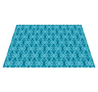 Blå kub geometriska vinylmatta - Tenstickers