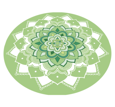 Grön blommig mandala vinylmatta - Tenstickers