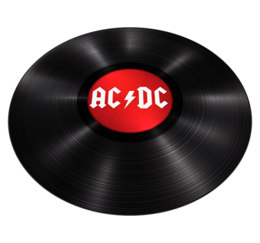 Rockmusik acdc vintage vinylmatta - Tenstickers