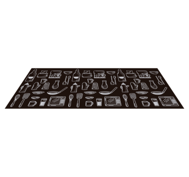 Rektangulärt köksredskap modern vinylmatta - Tenstickers