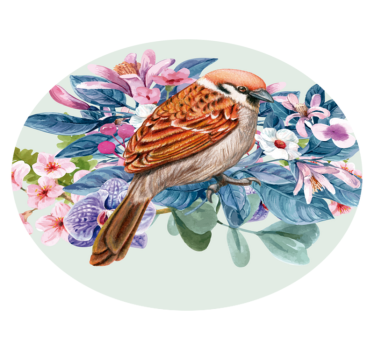 Runda fågel djur vinyl matta - Tenstickers