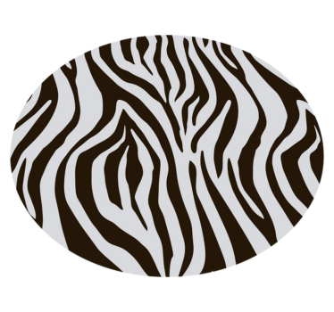 Runda zebra stil djurtryck vinyl mattan - Tenstickers