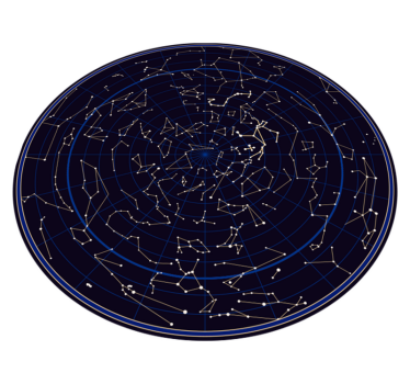 Konstellation cirkulär Vinylmatta Världskarta - Tenstickers