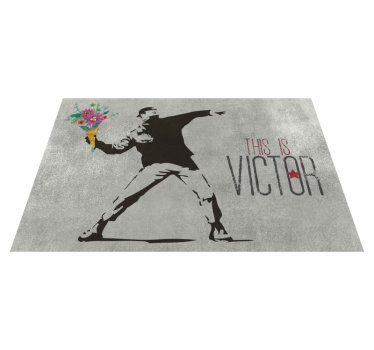 Bansky blombukett personlig vinylmatta - Tenstickers