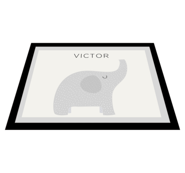 Personlig elefant Vinylmatta namn - Tenstickers