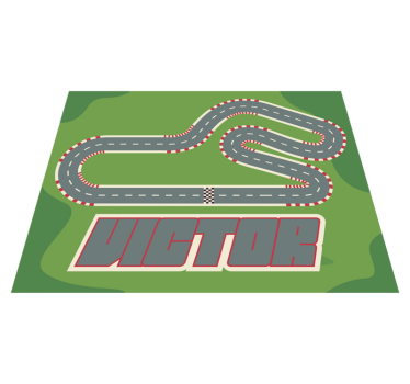 Personaliserad racingbana personlig vinylmatta - Tenstickers