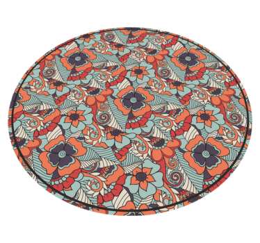 Runda blommor paisley vinyl matsal matta - Tenstickers