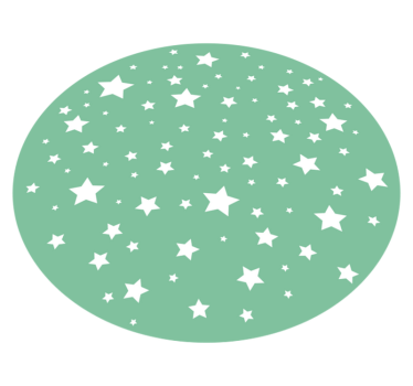 Gröna stjärnor barn vinyl matta - Tenstickers