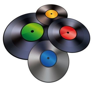 Spelar in vintage vinylmatta - Tenstickers