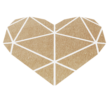 Beige hjärta geometrisk vinylmatta - Tenstickers