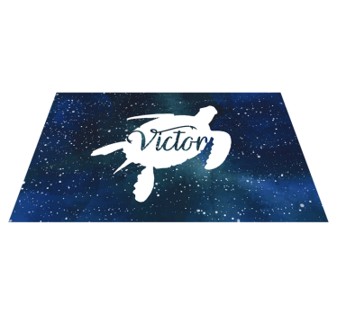Sköldpadda i galaxen med namn vinylmatta med namn - Tenstickers