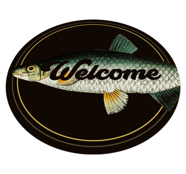 Blockera karp djur vinylmatta - Tenstickers