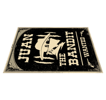 Bandit med namn personaliserad vinylmatta - Tenstickers