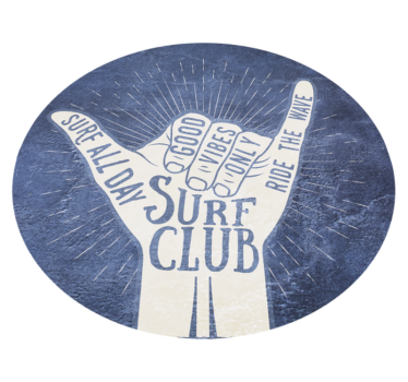 Surfklubb emblem Vinylmattor med fraser - Tenstickers