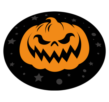 Orange pumpor på svart bakgrundsvardagsrumsmatta - Tenstickers