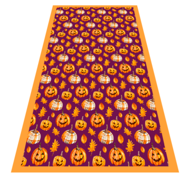 Pumpor på lila bakgrund vinylmatta halloweenmattor - Tenstickers