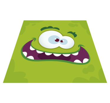 Monster grön vinyl matta barn vinyl matta - Tenstickers