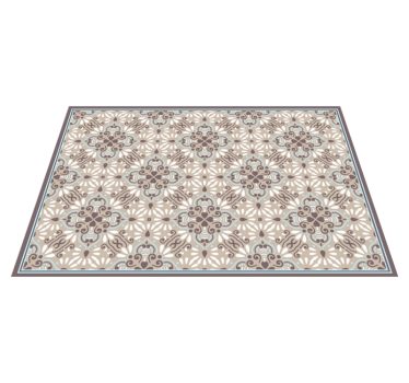 Beige vit mosaik vinyl matta kakel matta - Tenstickers