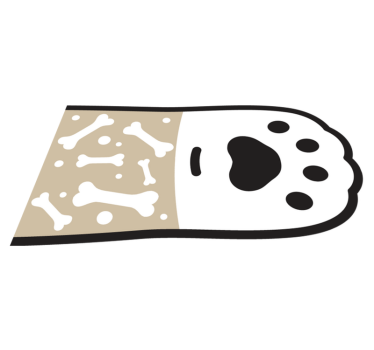 Hund tass tryck och ben djur matta - Tenstickers