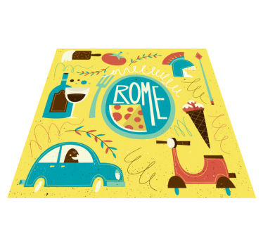 Rolig rom vinyl kartmatta - Tenstickers