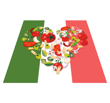 Italien mat flagga vinyl karta matta - Tenstickers