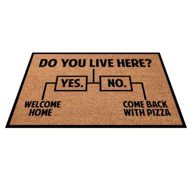 Bor du här? Ja / nej / pizza skräddarsydda mattor - Tenstickers