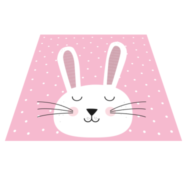 Söt rosa kanin barn vinyl matta - Tenstickers