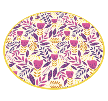 Blommig symmetri design Vinylmatta blommor och växter - Tenstickers