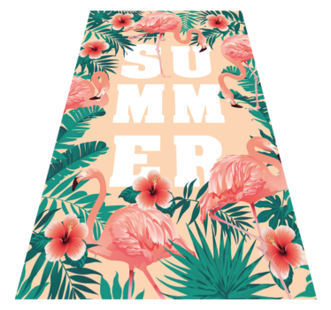 Sommartext flamingos blommor skräddarsydda mattor - Tenstickers