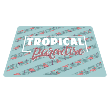 Tropiskt paradis text flamingos djur matta - Tenstickers