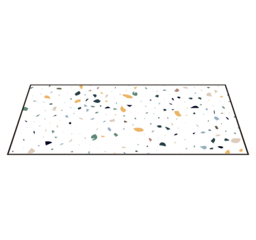 Vit terrazzo minimalistisk matta - Tenstickers