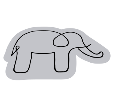 Vinyl matta elefant skiss djurmatta - Tenstickers