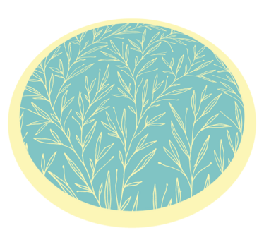 Botaniskt runt motiv Vinylmatta blommor och växter - Tenstickers
