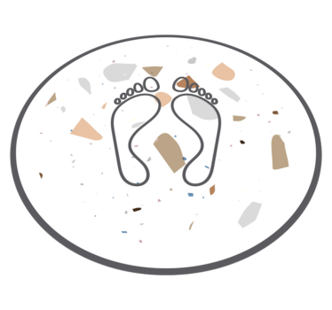 Terrazzo fotavtryck badrumsgolv i badrum - Tenstickers