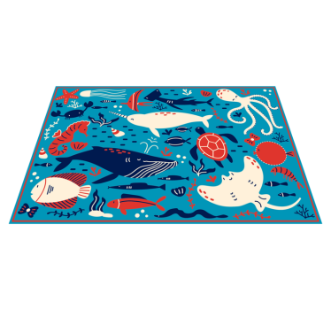 Barn vinyl matta med olika fisk djur matta - Tenstickers
