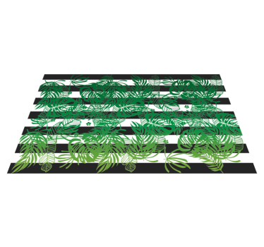 Randig monstera växt natur matta - Tenstickers