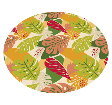Alternativ grafisk monstera design natur matta - Tenstickers