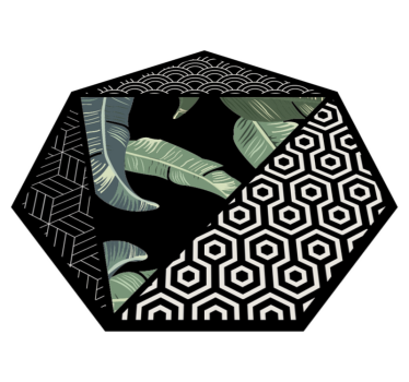 Gröna löv och geometriska mönster geometriska mattor - Tenstickers