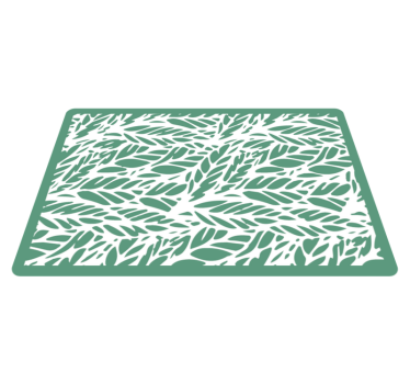 Gröna blad djungelblommamatta - Tenstickers