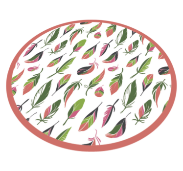 Botaniskt mönstrad cirkel Vinylmatta blommor och växter - Tenstickers