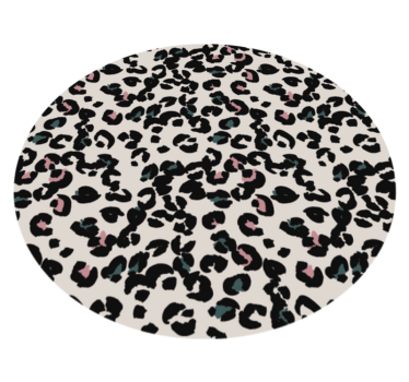 Vit rund matta leopard djur tryck matta - Tenstickers